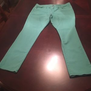 Teal skinny jeans