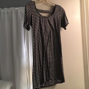 Striped blue and white dress