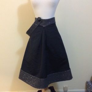 Black & Grey Midi Skirt