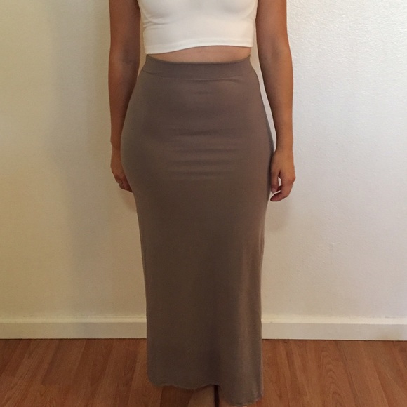 Taupe Maxi Skirt - Picture 3 of 4