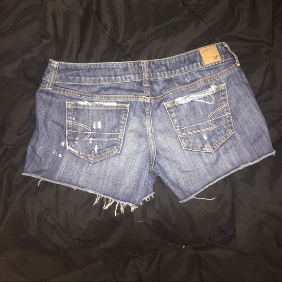 Frayed & Destroyed American Eagle Denim Shorts