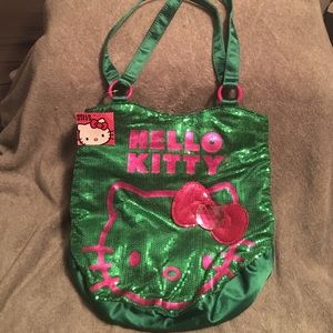 Green and pink sequin Hello Kitty Bag