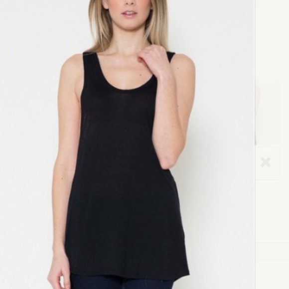 Black twisted back muscle tank top black shirt - Picture 4 of 4