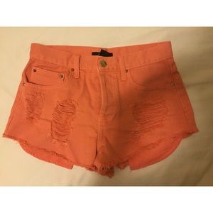 Coral ripped shorts