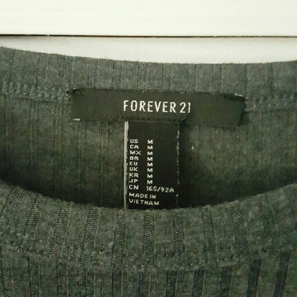 Grey Ribbed Crop Top - Picture 2 of 2