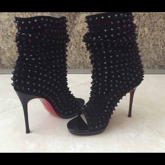 Christian Louboutin Guerilla Stud Suede Booties - Picture 1 of 3