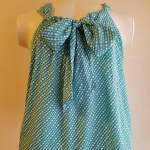 Banana Republic polka dot blue sleeveless blouse