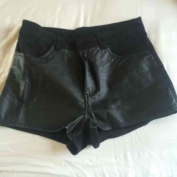 Leather shorts