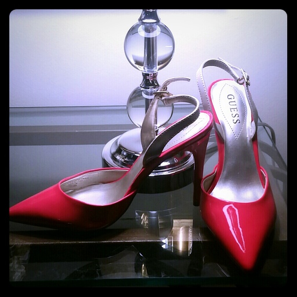 GUESS Red Patent Leather 4" heels size 7.5