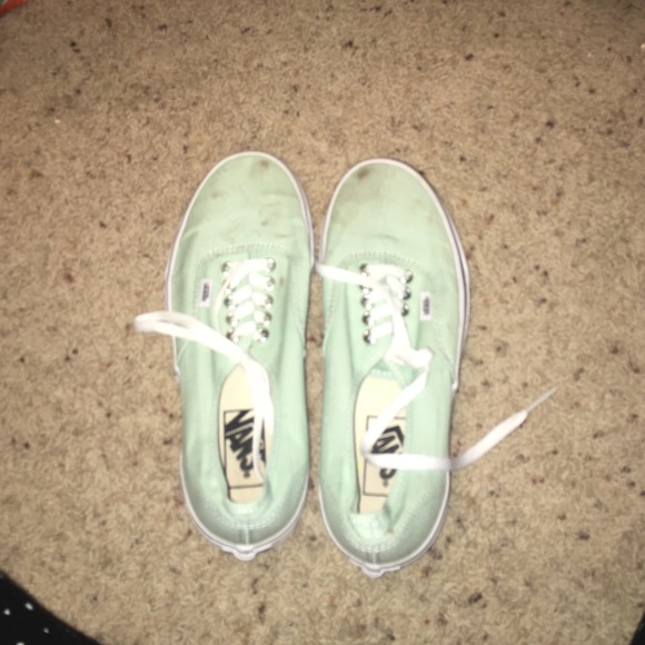 Teal vans with white laces - Picture 1 of 2