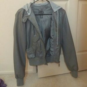 Wet seal grey leather jacket