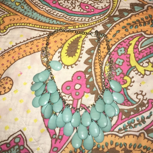 Sky blue tear drop necklace