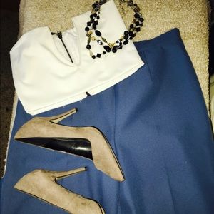 White crop top with sexy low cut!