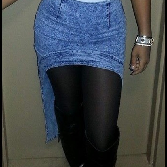 Jean skirt acid wash Blue or Black