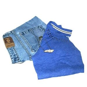 Blue embellished t-shirt