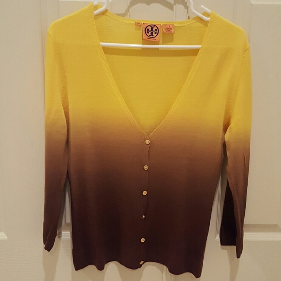 Tory Burch Gradient Color Wool Cardigan
