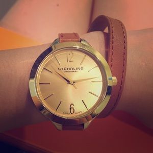 Stuhrling Leather Strap Watch