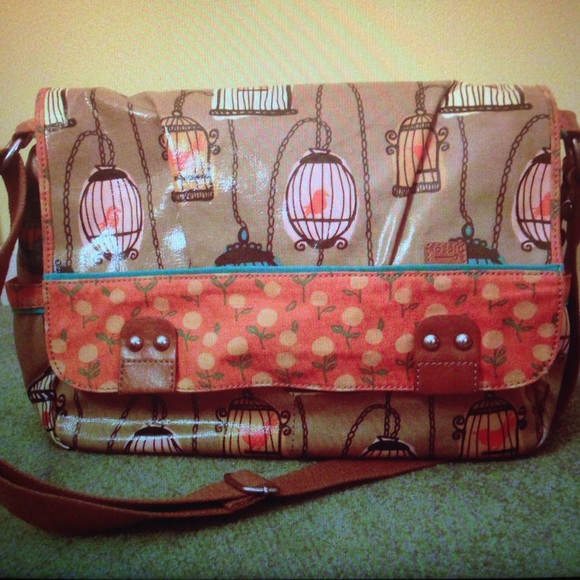 Fossil Bird Cage Key Per Messenger Bag/Book bag