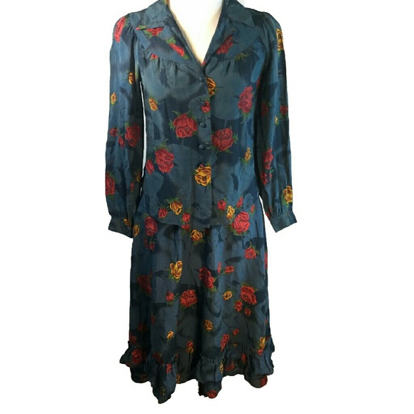 SOLD Dorothy Schoelen Cottage Prairie Chic Skirt Blouse - Picture 2 of 5