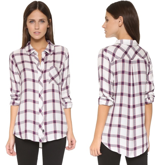 Rails Tops - NWOT Rails Hunter Button Down Cream/Rose Plaid