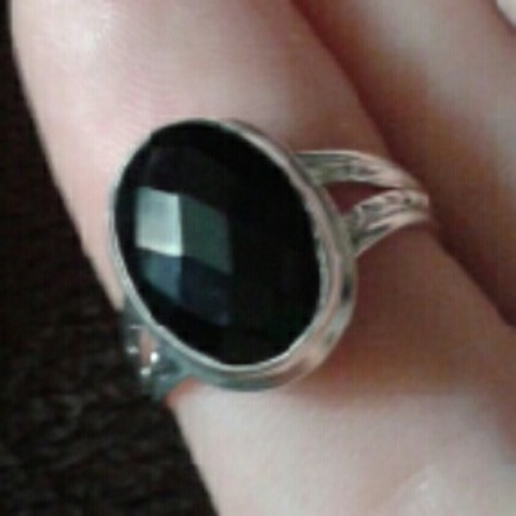 New Artisan Faceted Natural Onyx Solid925S Rg