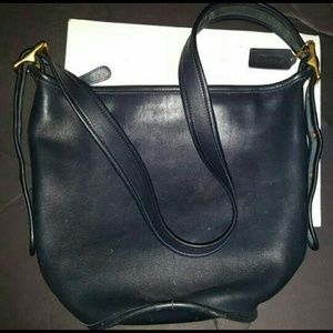 Classic Black Leather Coach bag - new no tags