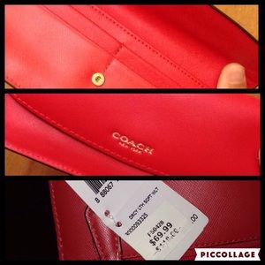 BNWT Coach F50428 red/watermelon wallet