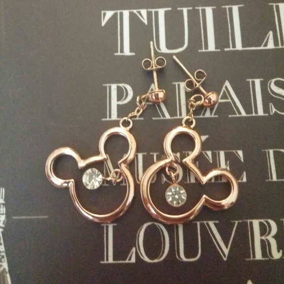 Gold Mickey mouse earrings