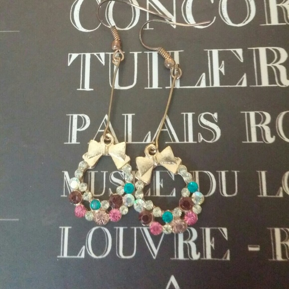 colorful wreath earrings