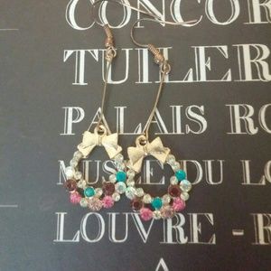 colorful wreath earrings