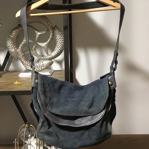 Marc Jacobs Blue Suede&Leather Crossbody Satchel