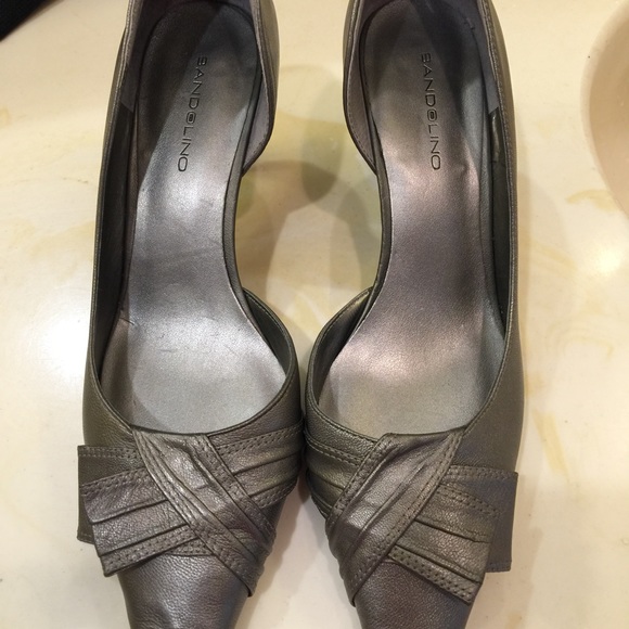 Shoes, sz. 7M, silver-pewter, leather Bandolino - Picture 3 of 4