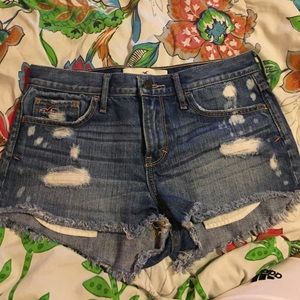 Hollister Distressed High Rise Shorts