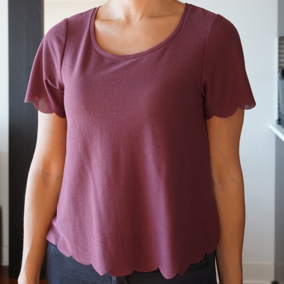 Topshop scalloped edge shirt