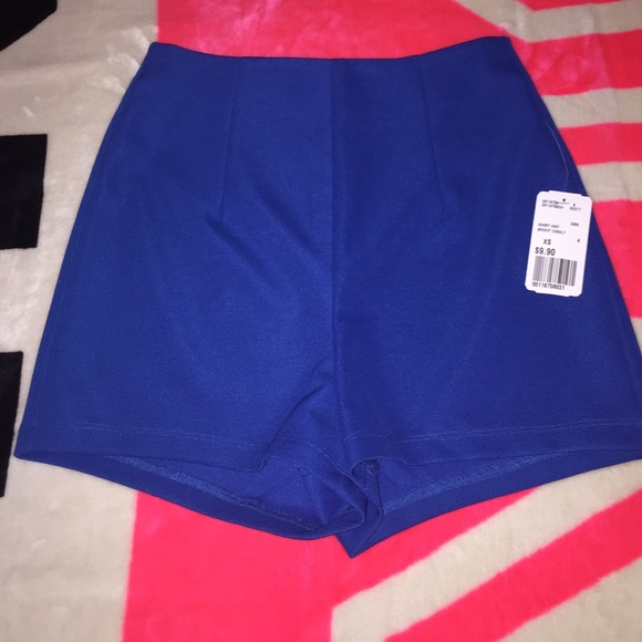 High waisted blue shorts