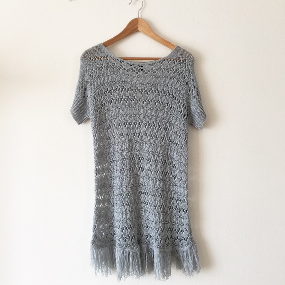 BCBGMaxAzria Knit Fringe Dress Sz Small