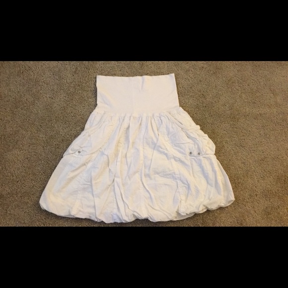 White Knee Length Skirt