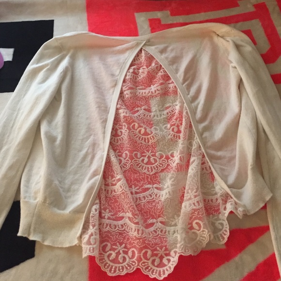 White lace-back cardigan
