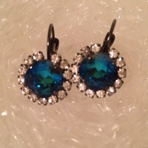Made w/ Swarovski Crystal Elements Earrings Blue