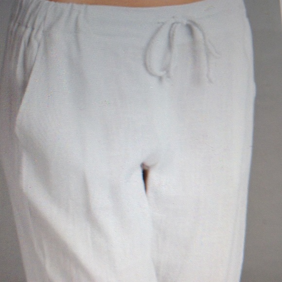 CROPPED COTTON LINEN PANTS - Picture 3 of 8