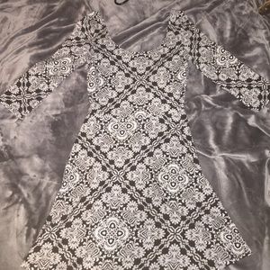 black & white semi stretchy dress