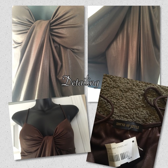 Slinky Spaghetti Strap Cocktail Dress - Picture 3 of 4