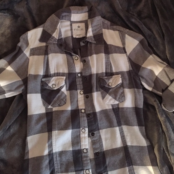plaid button down