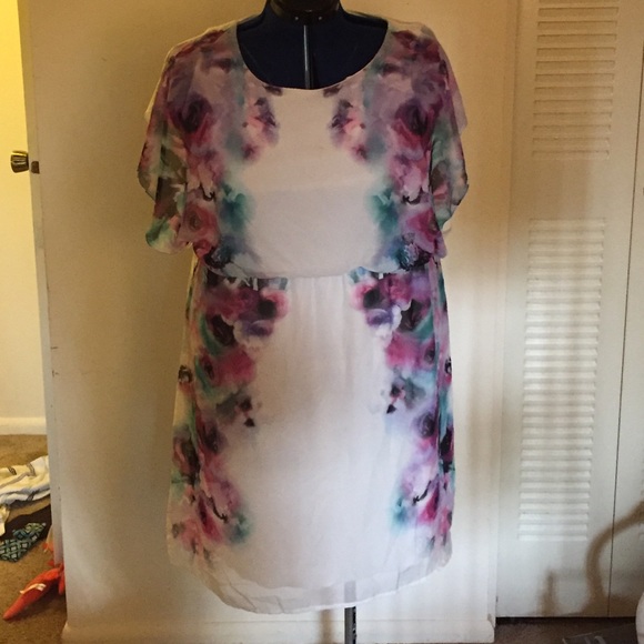 Watercolor floral dress