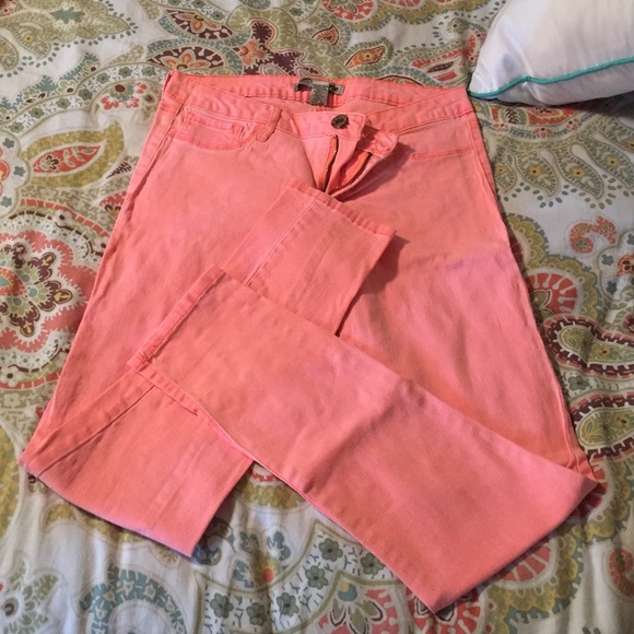Bright orange/ salmon skinnies