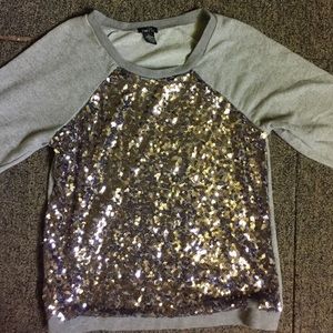 sequin grey & silver long sleeve