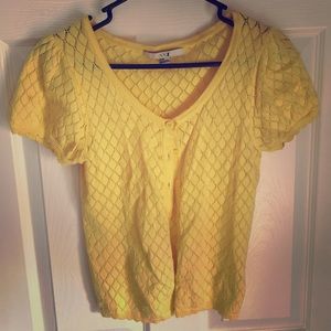 Yellow diamond pattern cardigan