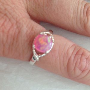 💯% 925 Silver Australian Fire Opal ring size 7