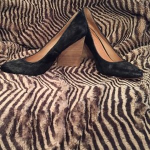 Matt Bernson calf hair wedge heels
