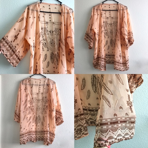 ☆ Apricot Tribal Kimono - Picture 4 of 4